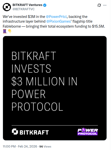 BITKRAFT Ventures Tweet