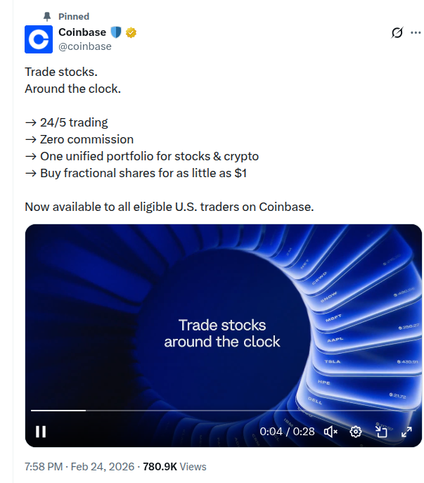 Coinbase Launches Stock and ETF Trading for U.S. Users, Partners With Yahoo Finance