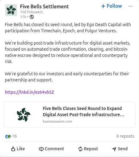 Five Bells Settlement Tweet