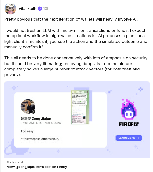 Vitalik Buterin Predicts AI-Powered Crypto Wallets 