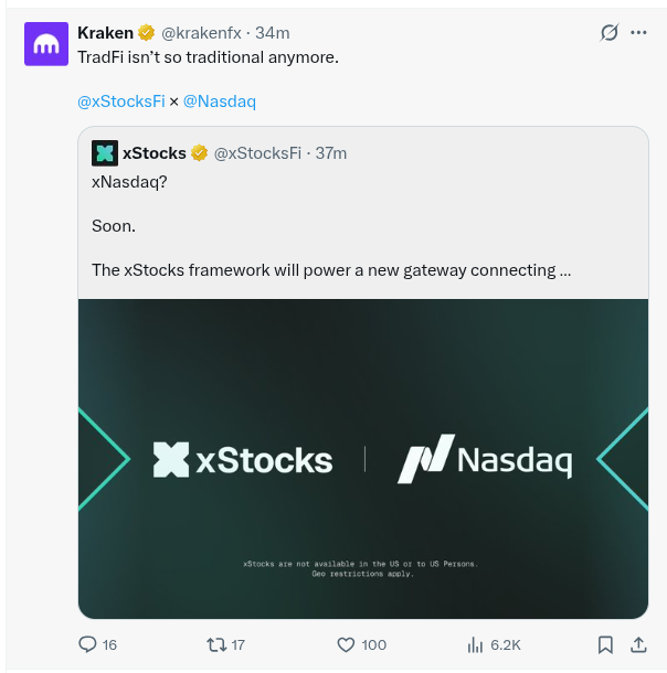 Nasdaq Partners With Kraken’s Parent Company Payward