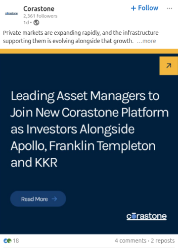 Corastone LinkedIn Post