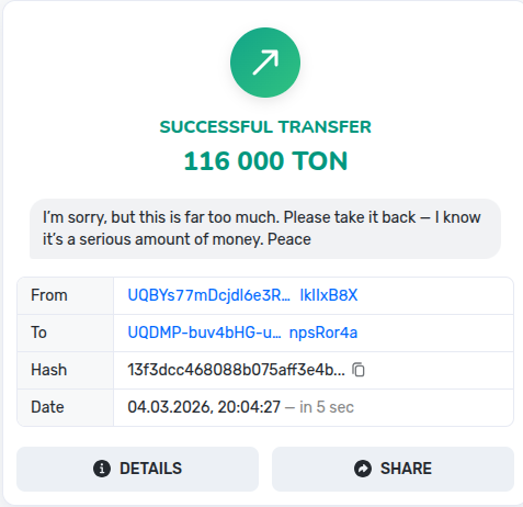 TON transaction hash