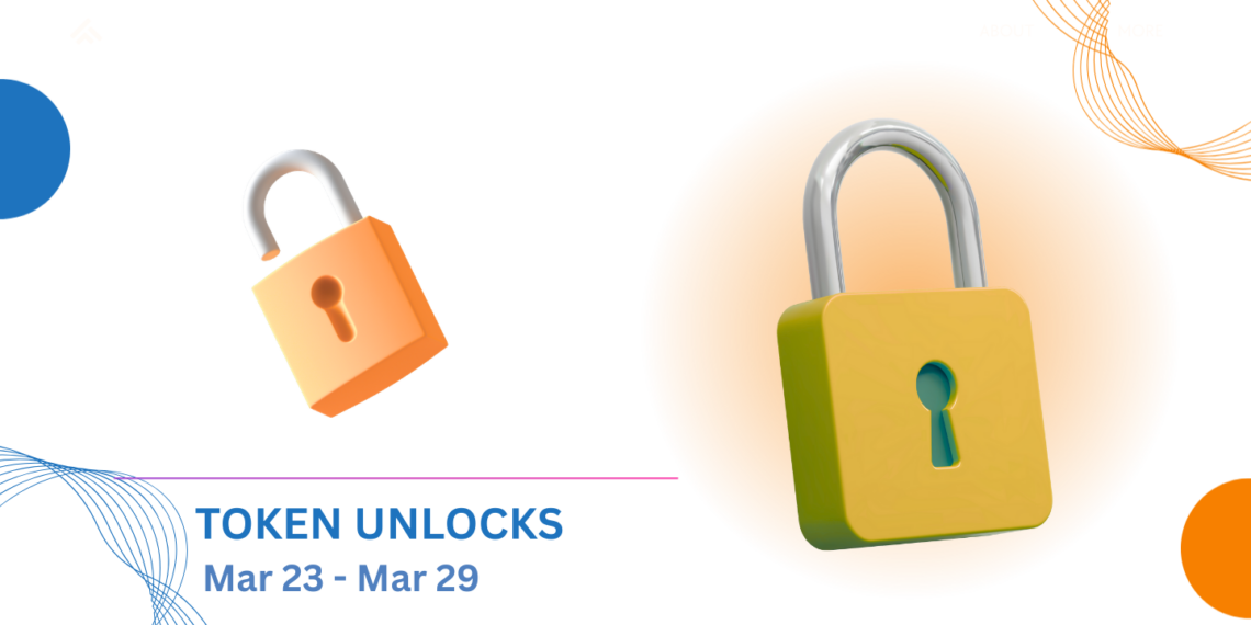 Upcoming Crypto Token Unlocks $76.36M Across 50 Tokens (Mar 23 – 29, 2026)