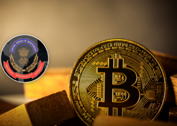 CBI logo and Bitcoin symbol representing the GainBitcoin cryptocurrency scam investigation in India.