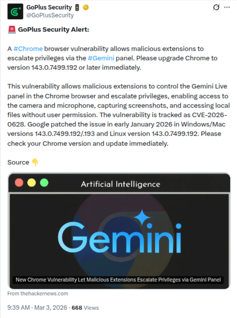 Google Issues Critical Security Update for Chrome