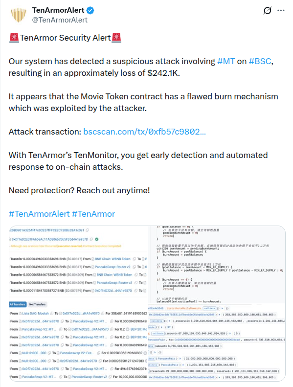 Movie Token ($MT) Exploited