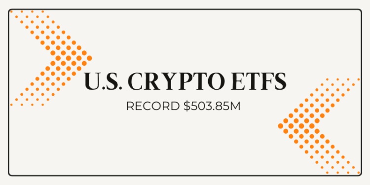 U.S. Spot Crypto ETFs Record $503.85M in Combined Daily Inflows on March 2
