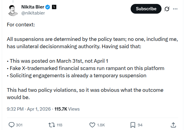 X Introduces Auto-Lock Feature