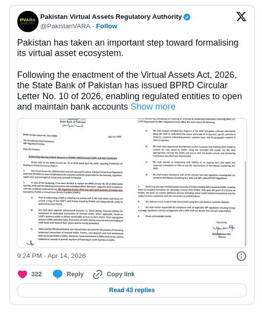 State Bank of Pakistan Allows Licensed Virtual Asset Service Providers