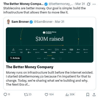The Better Money Company X Post