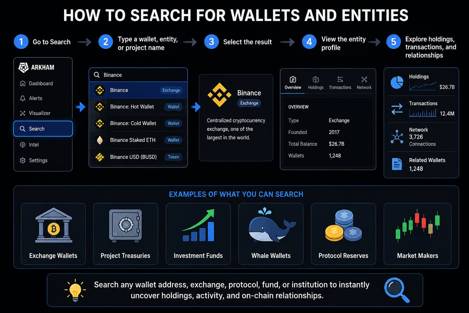 How to Search for Wallets and Entities
