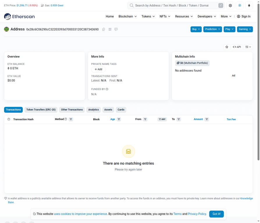 Looking Up a Wallet Address