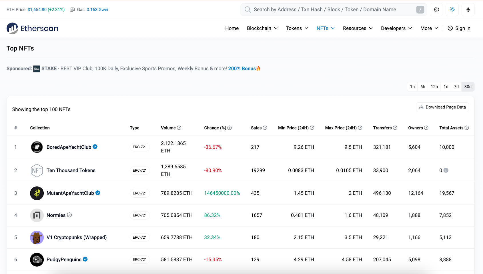 NFT Tracker Page