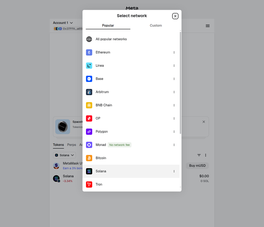 MetaMask Network Switcher