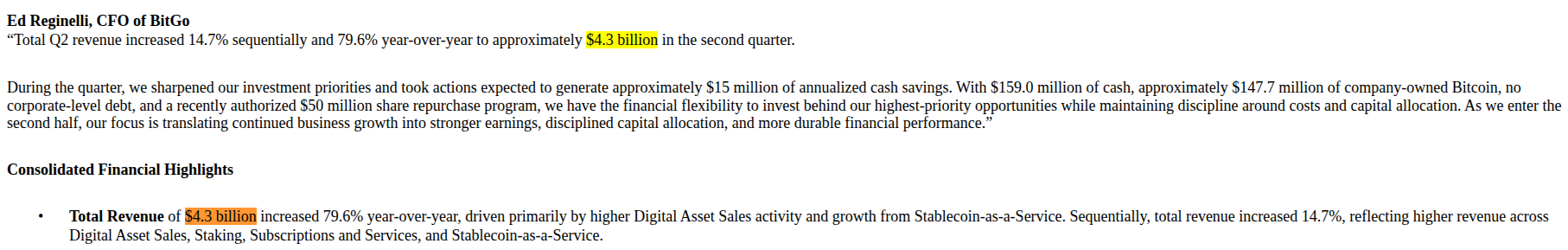 BitGo Revenue Q2