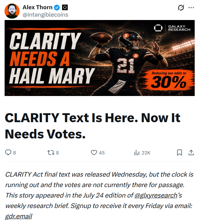CLARITY Act faces uncertain votes